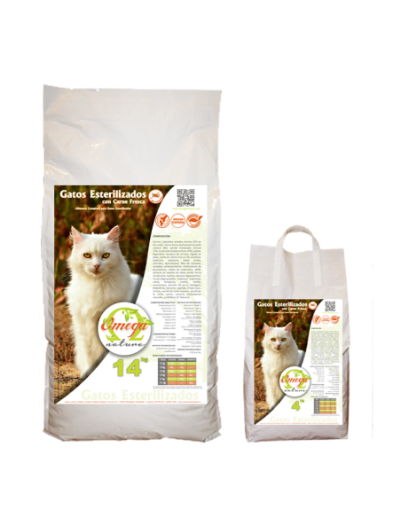 Gatos Esterilizados Sin Cereales Con Carne Fresca Omega Nature